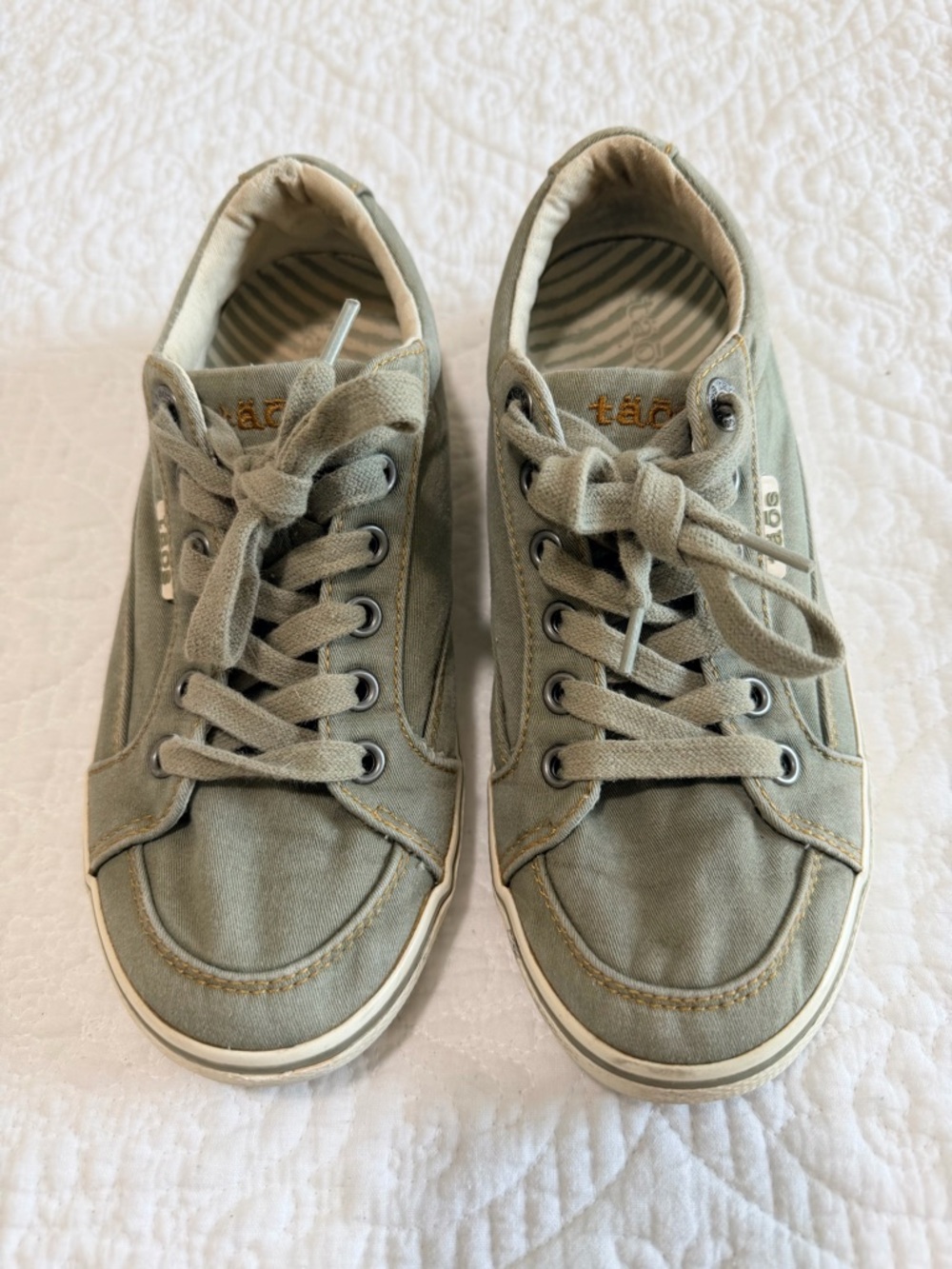 Taos Footwear Sage Green Canvas Sneakers